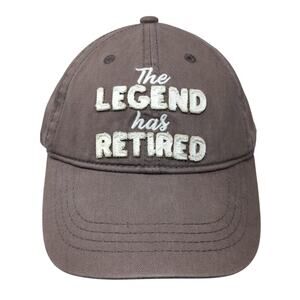 The Legend Has Retired Slideback Baseball Cap Gray One Size Embroidered Pavilion